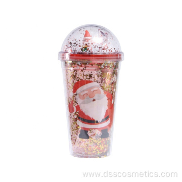 Microlandscape plastic cup Creative glitter summer ice cup